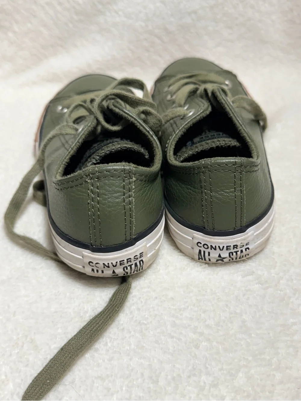 Converse Kids Low Top Sneakers in Olive with Brown Gum Sole